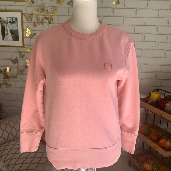 Acne Studios Size XS Fairview Face Paw Emoticon Pink Sweater - Picture 4 of 13